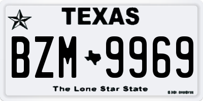 TX license plate BZM9969