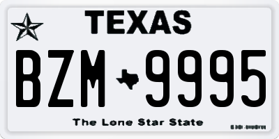 TX license plate BZM9995
