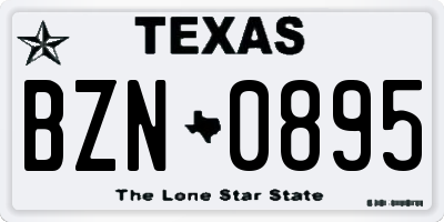 TX license plate BZN0895