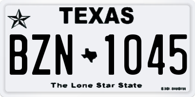 TX license plate BZN1045