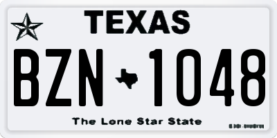 TX license plate BZN1048