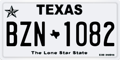TX license plate BZN1082