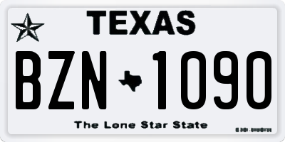 TX license plate BZN1090