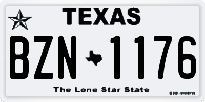 TX license plate BZN1176