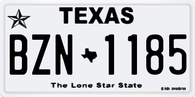 TX license plate BZN1185
