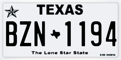 TX license plate BZN1194