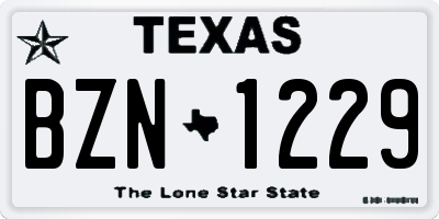 TX license plate BZN1229