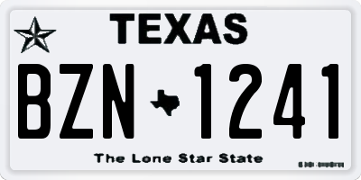 TX license plate BZN1241
