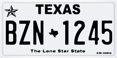 TX license plate BZN1245