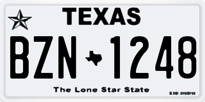 TX license plate BZN1248