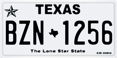 TX license plate BZN1256