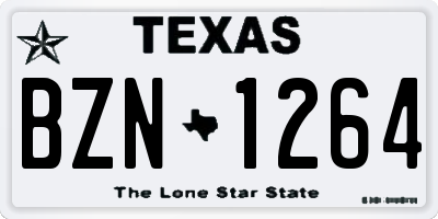 TX license plate BZN1264