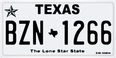 TX license plate BZN1266