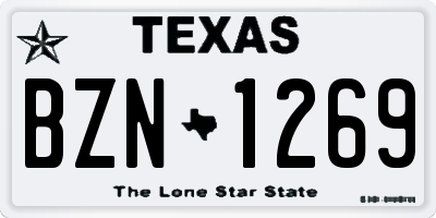 TX license plate BZN1269