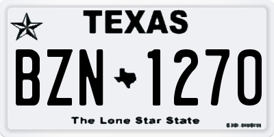 TX license plate BZN1270