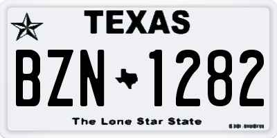 TX license plate BZN1282