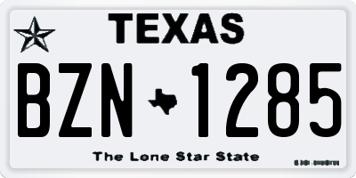 TX license plate BZN1285