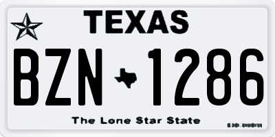 TX license plate BZN1286