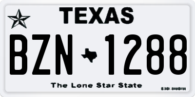 TX license plate BZN1288