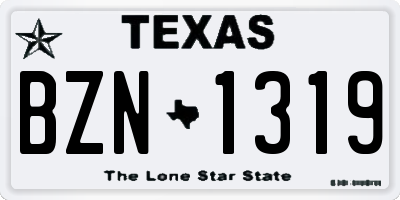 TX license plate BZN1319
