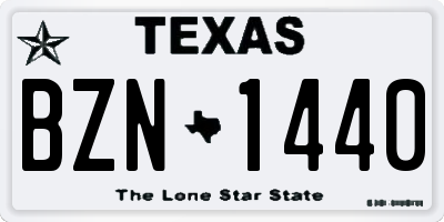 TX license plate BZN1440