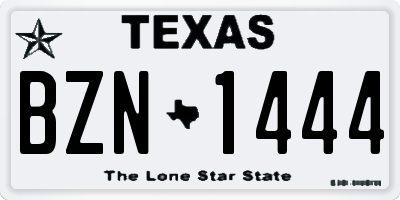 TX license plate BZN1444