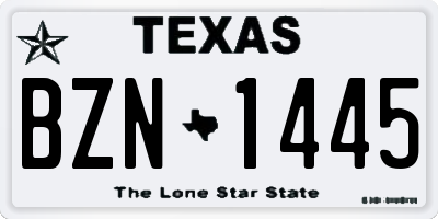 TX license plate BZN1445