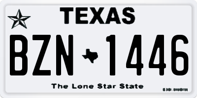 TX license plate BZN1446
