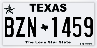 TX license plate BZN1459