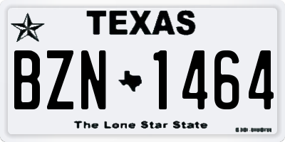 TX license plate BZN1464
