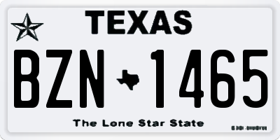 TX license plate BZN1465
