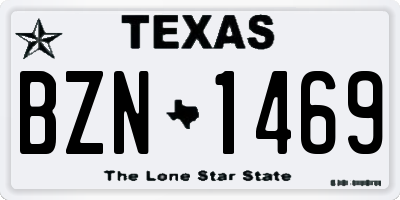 TX license plate BZN1469