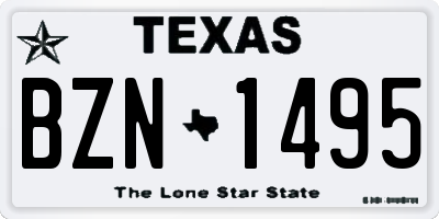 TX license plate BZN1495