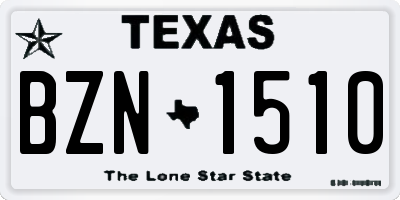 TX license plate BZN1510