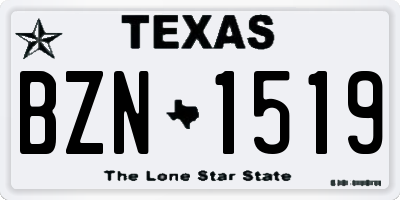 TX license plate BZN1519