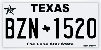 TX license plate BZN1520