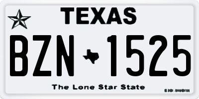 TX license plate BZN1525