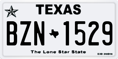 TX license plate BZN1529