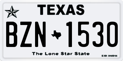 TX license plate BZN1530