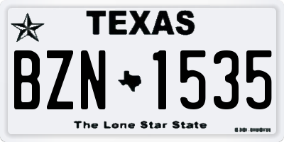 TX license plate BZN1535