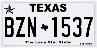 TX license plate BZN1537