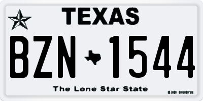 TX license plate BZN1544