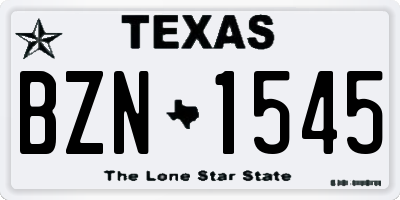 TX license plate BZN1545