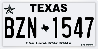 TX license plate BZN1547