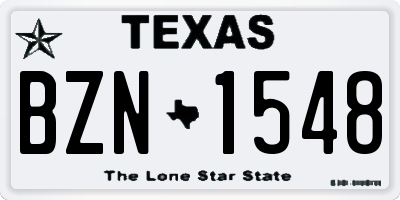 TX license plate BZN1548