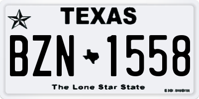 TX license plate BZN1558