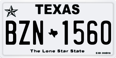 TX license plate BZN1560