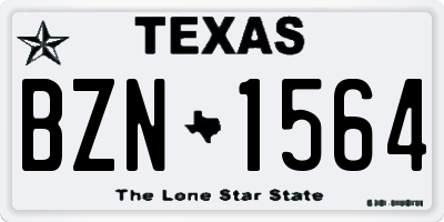 TX license plate BZN1564
