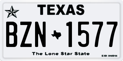TX license plate BZN1577