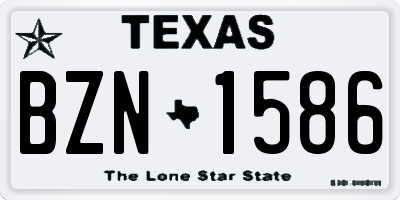 TX license plate BZN1586